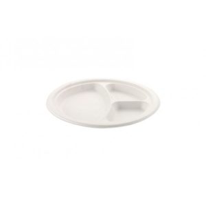 3 Bölmeli Karton Tabak 26 cm 50 Adet