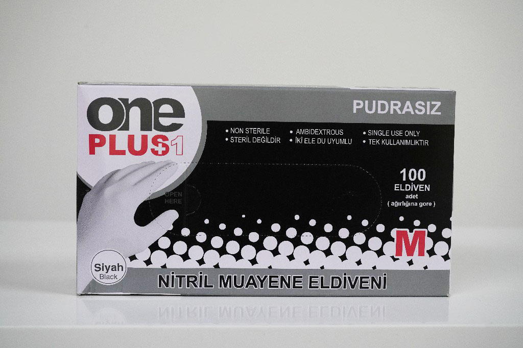 Nitril Pudrasız Muayene Eldivenleri Siyah M Beden - Görsel 6